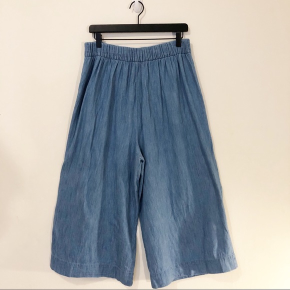 Pants - Madewell Huston Wide Leg Denim Chambray Culottes
